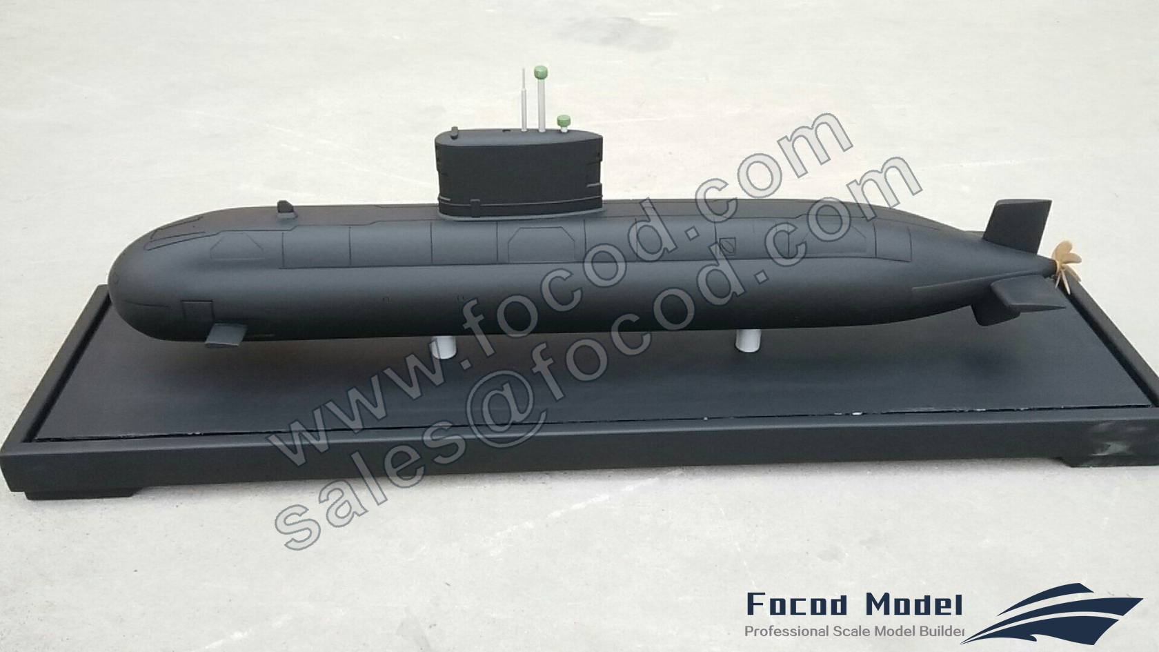 custom made model of HMCS Chicoutimi submarine